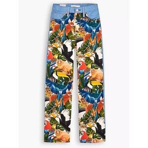 Levi's x FARM Ribcage Straight Cropped Jeans